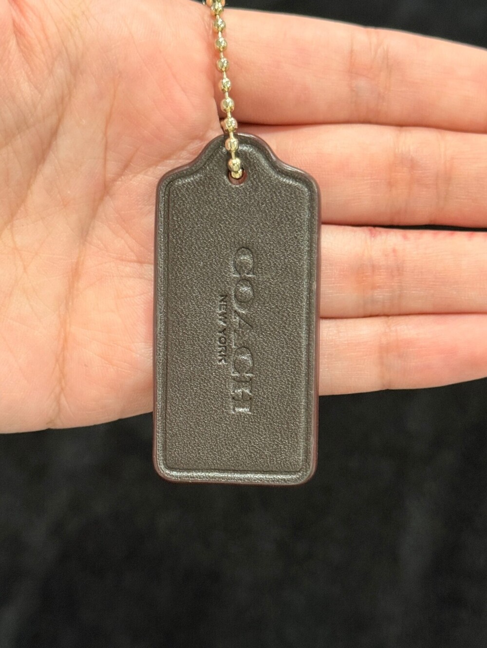2.25" Modern Coach Leather Key Fob Keychain Hang Tag Hangtag